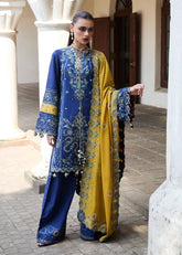 3-PC Unstitched Embroidered Luxury Lawn By Hussain Rehar | Riviera